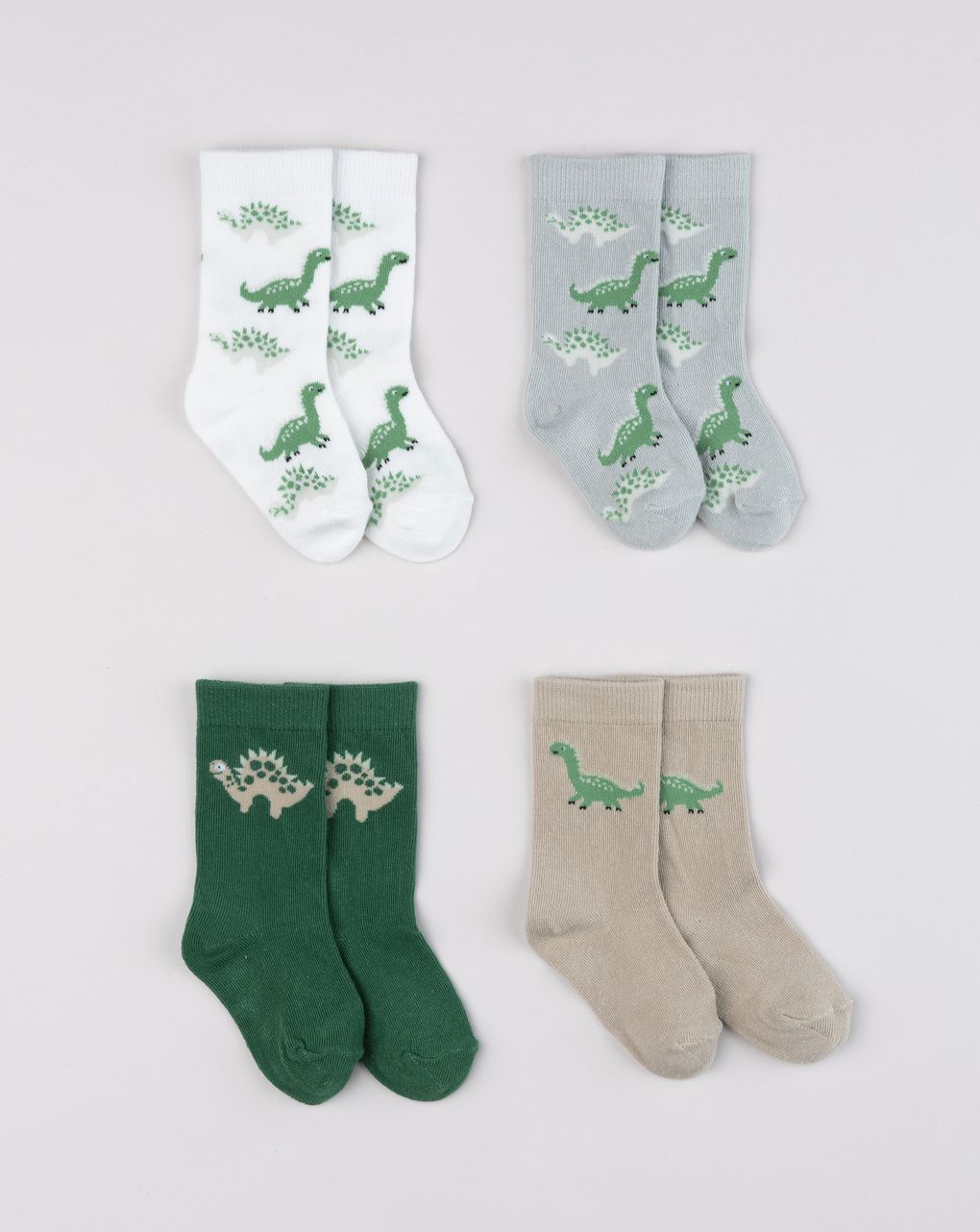 Pack 4 calze gambaletto bimbo con stampa dino
