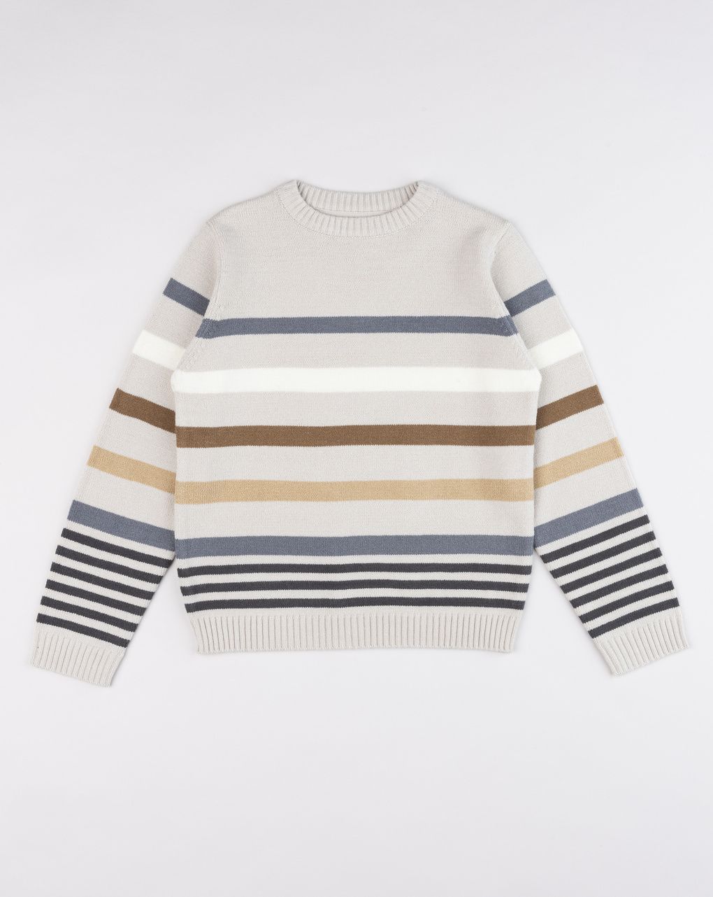 Maglia tricot bambino beige righe multicolor