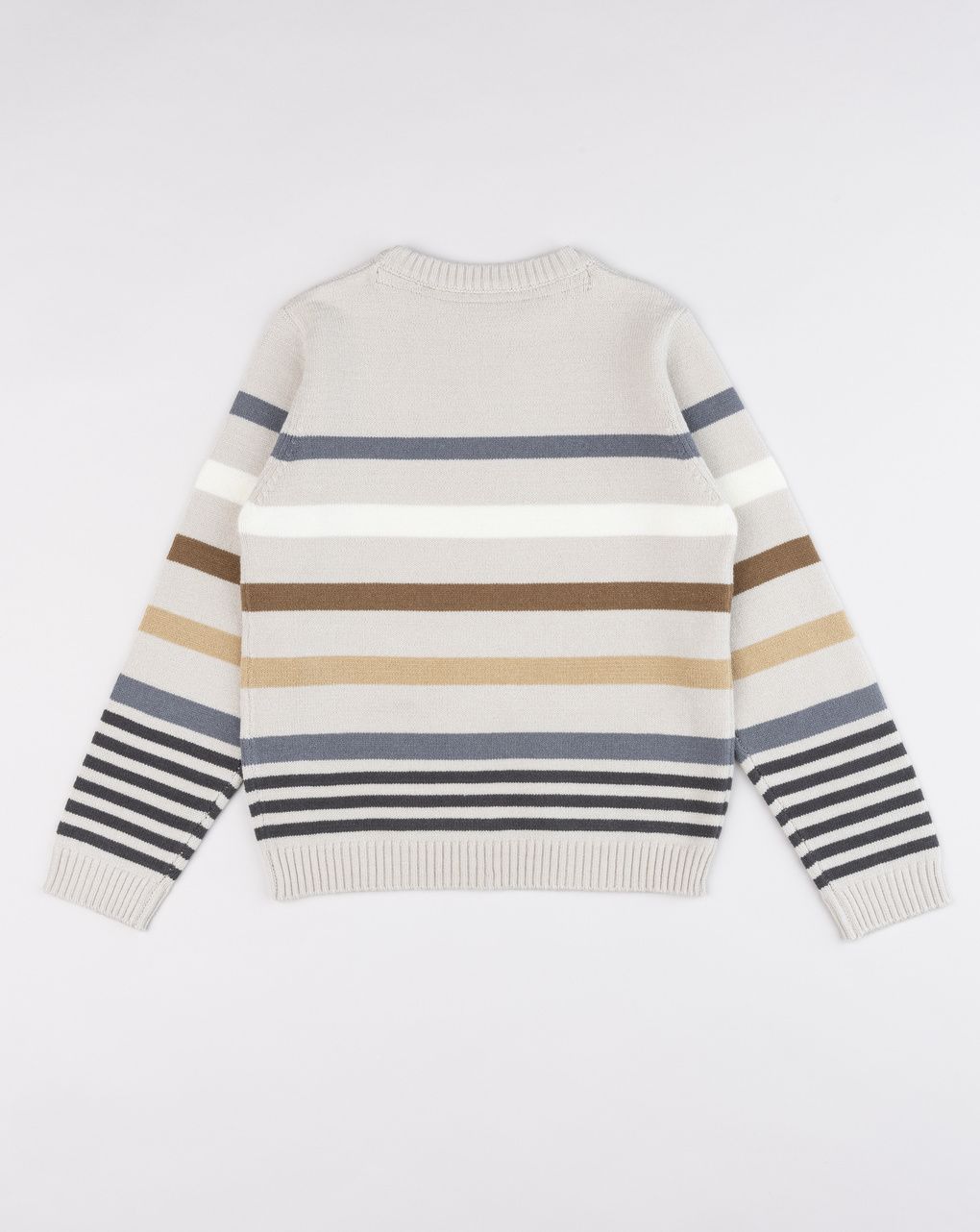 Maglia tricot bambino beige righe multicolor