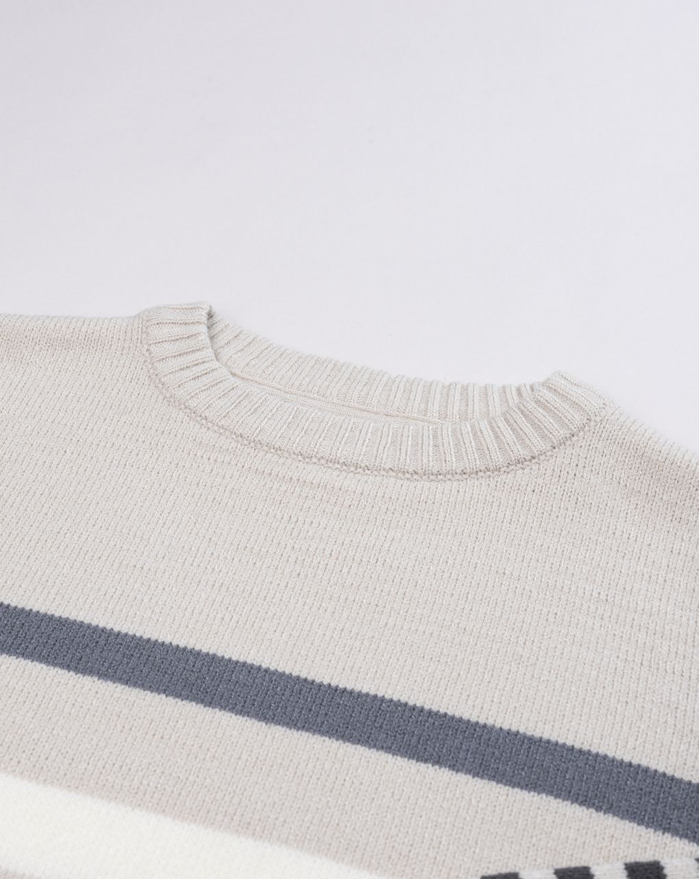 Maglia tricot bambino beige righe multicolor