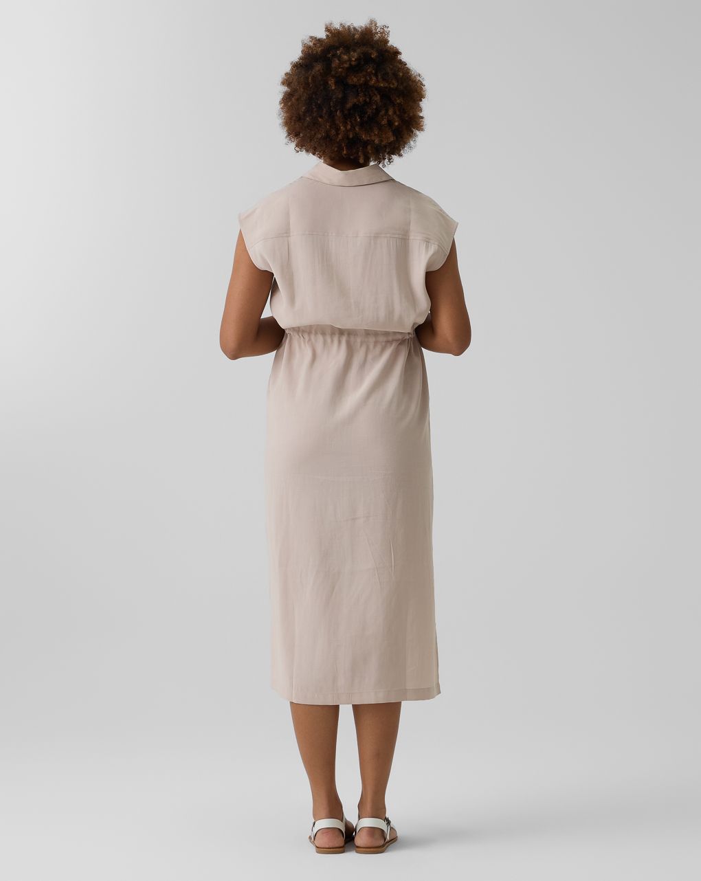 Abito premaman chemisier con coulisse beige