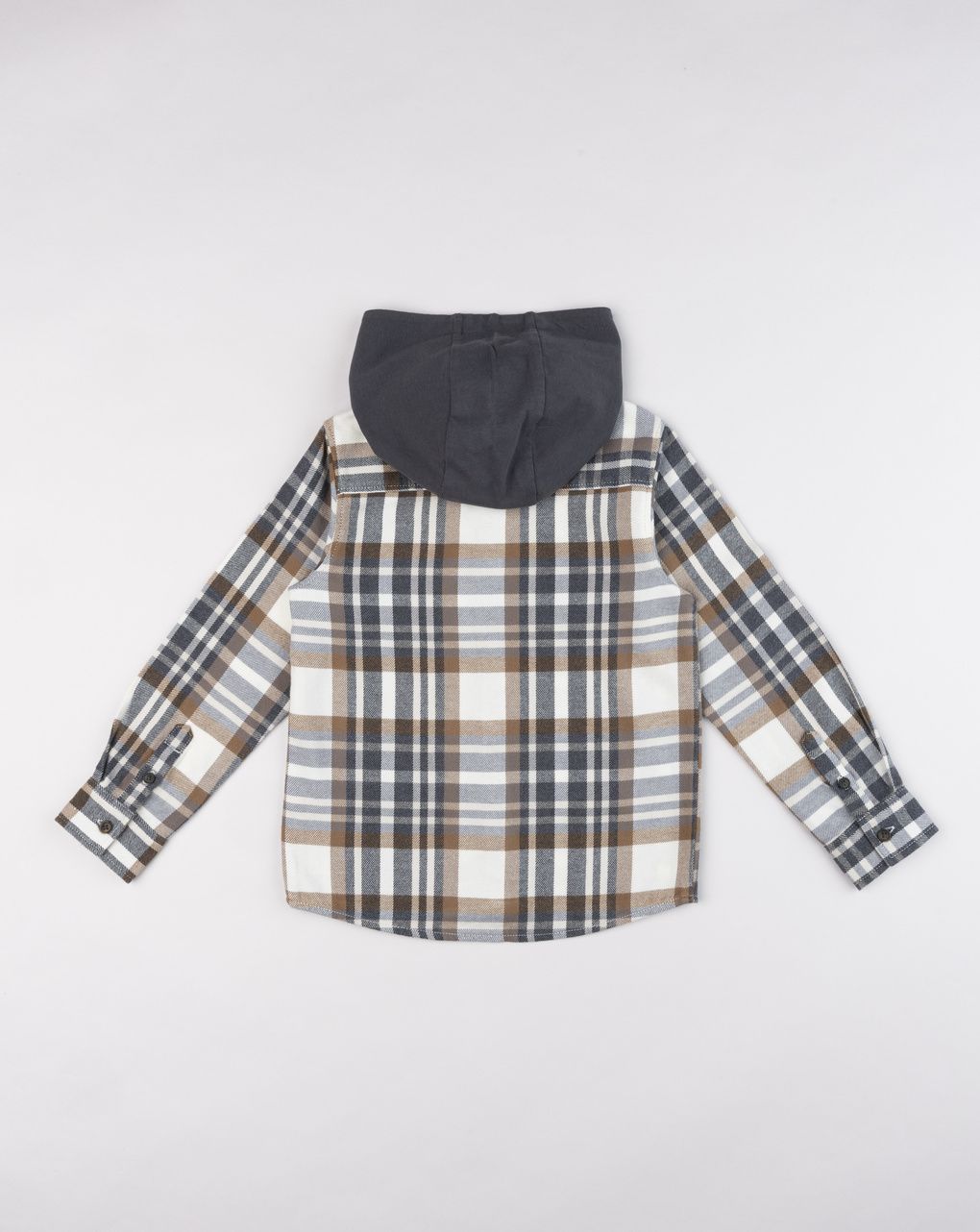 Camicia bambino in flanella con cappuccio removibile