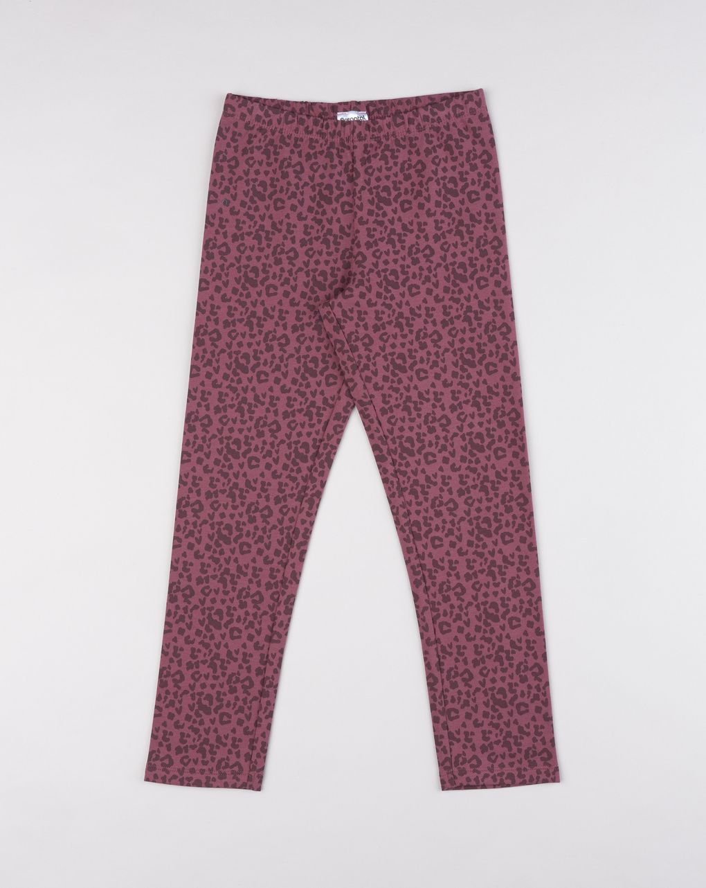 Leggings bambina bordeaux con stampa macula allover
