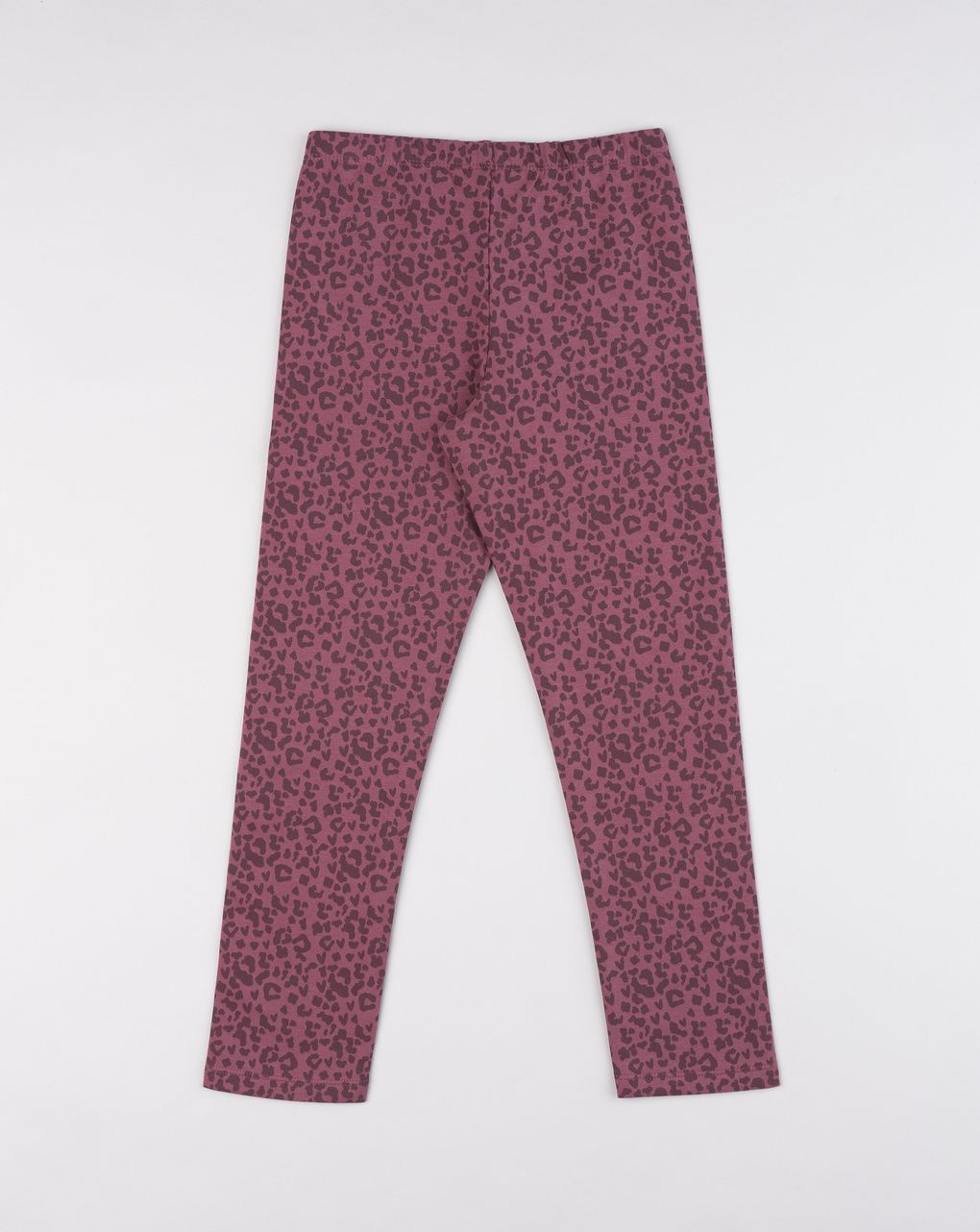 Leggings bambina bordeaux con stampa macula allover