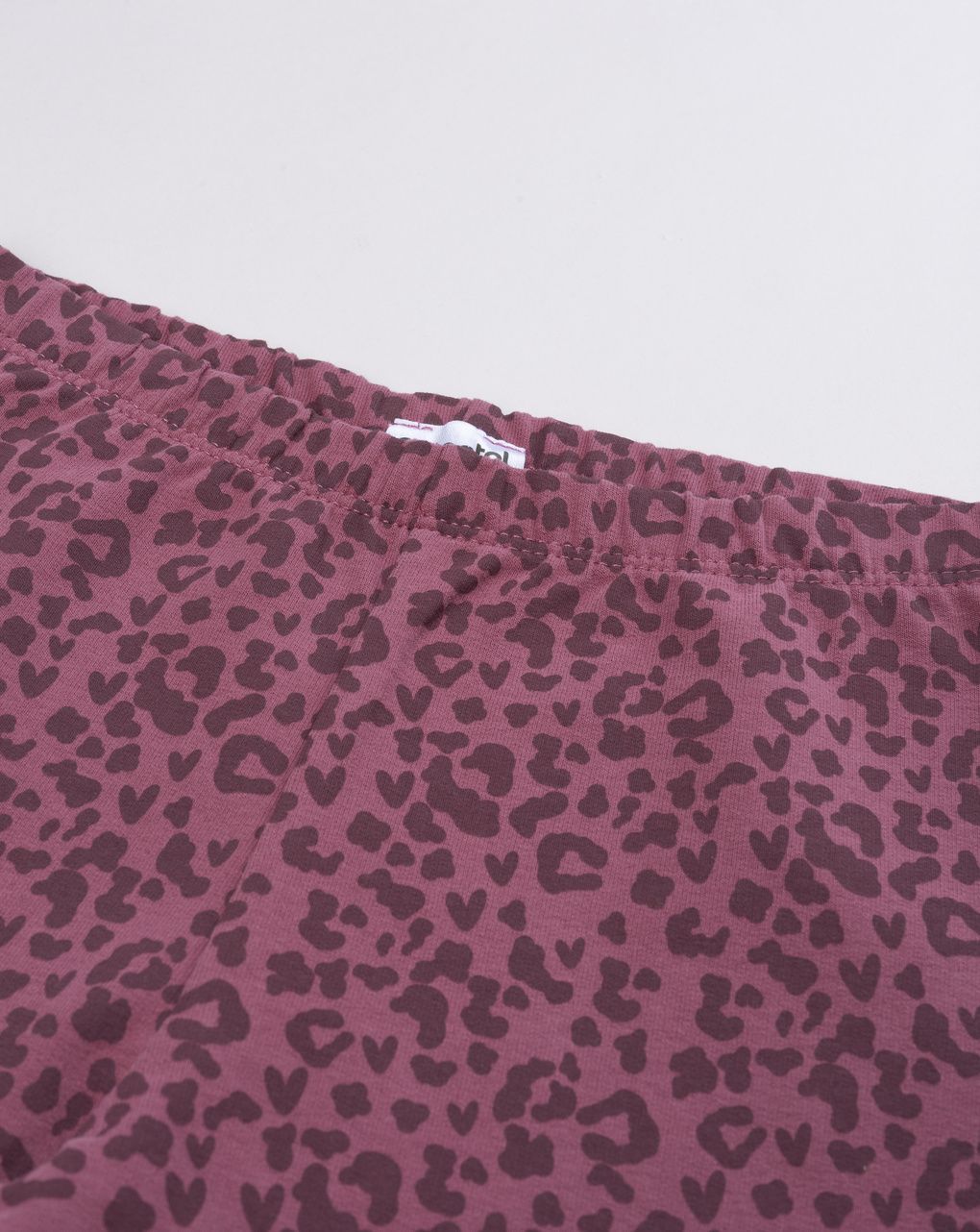 Leggings bambina bordeaux con stampa macula allover