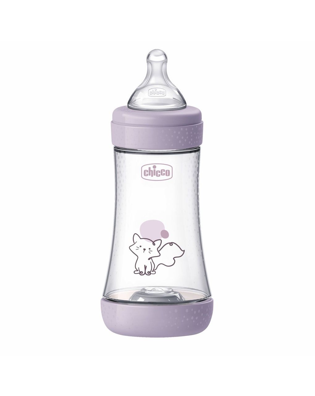 Biberon perfect5 rosa 240ml in silicone 2 fori - chicco