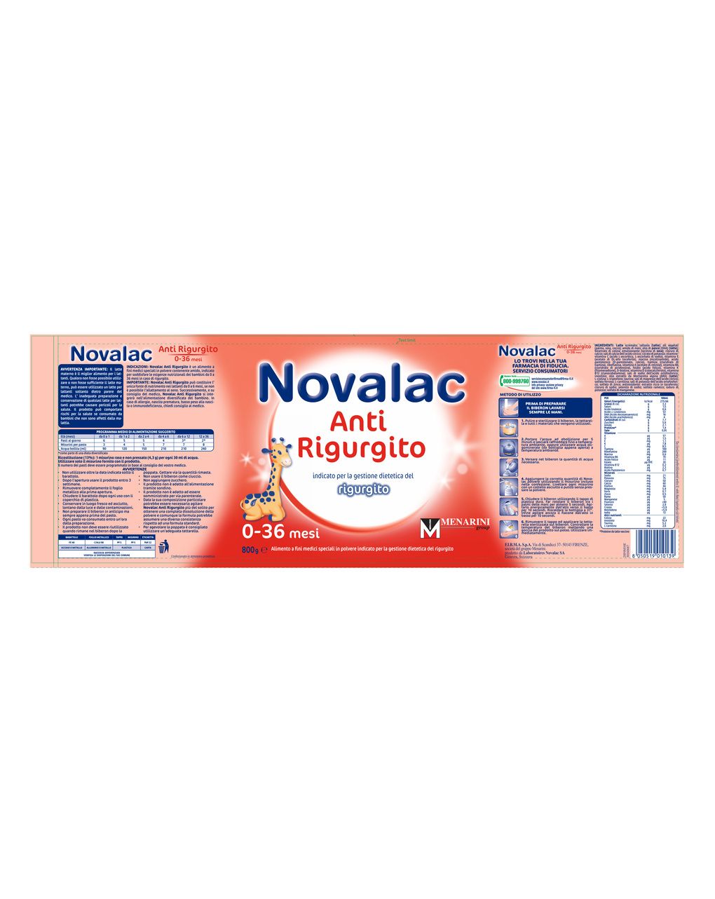 Latte anti rigurgito 800g - novalac