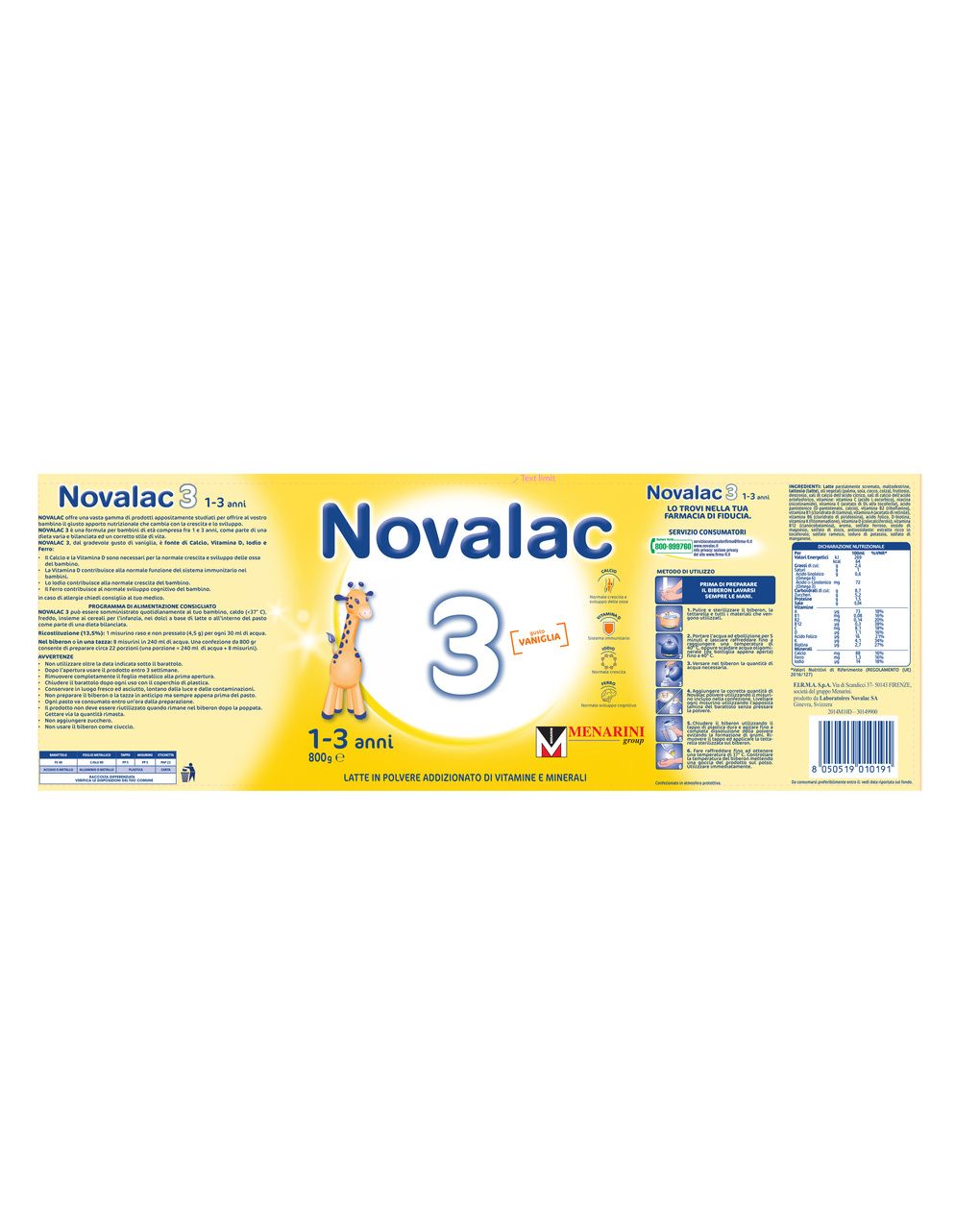 Latte 3 800g - novalac