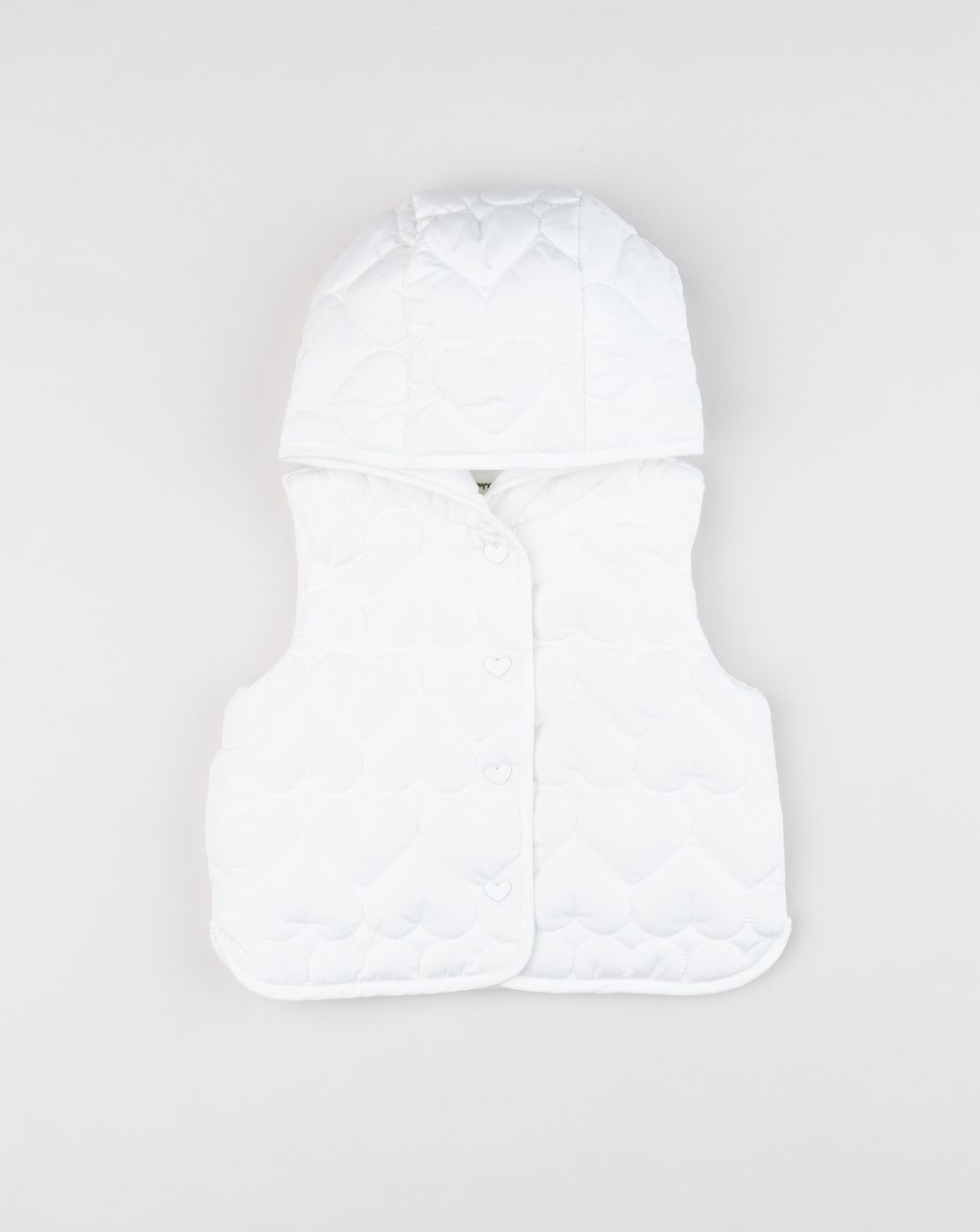 Gilet trapuntato bimba bianco a cuori