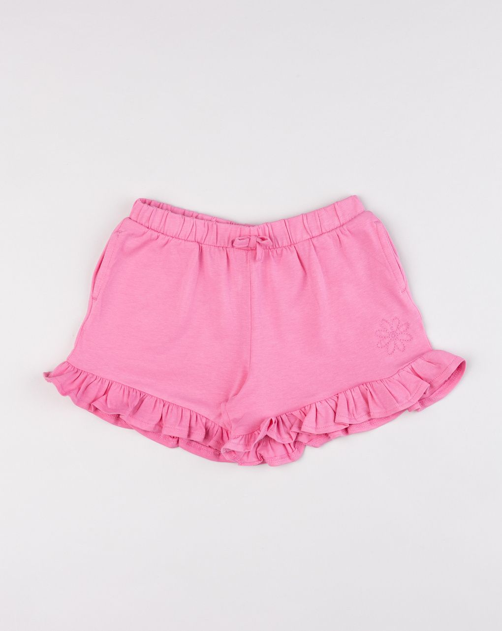 Shorts rosa bambina con volant