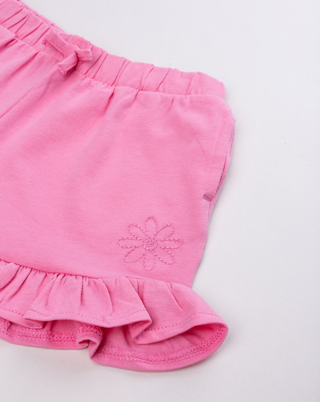 Shorts rosa bambina con volant