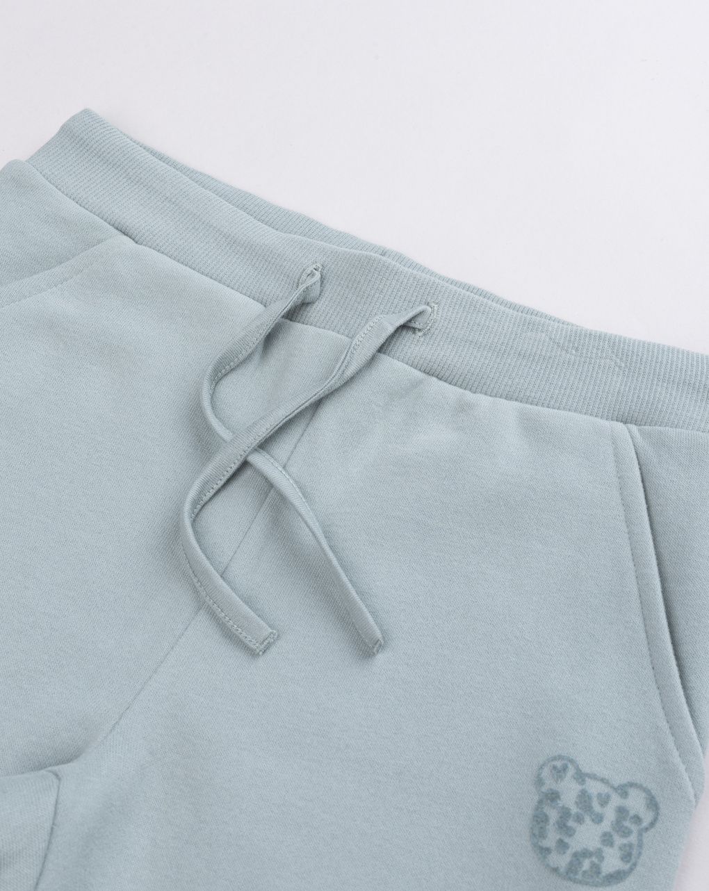 Pantalone in felpa bambina verde stampa orso