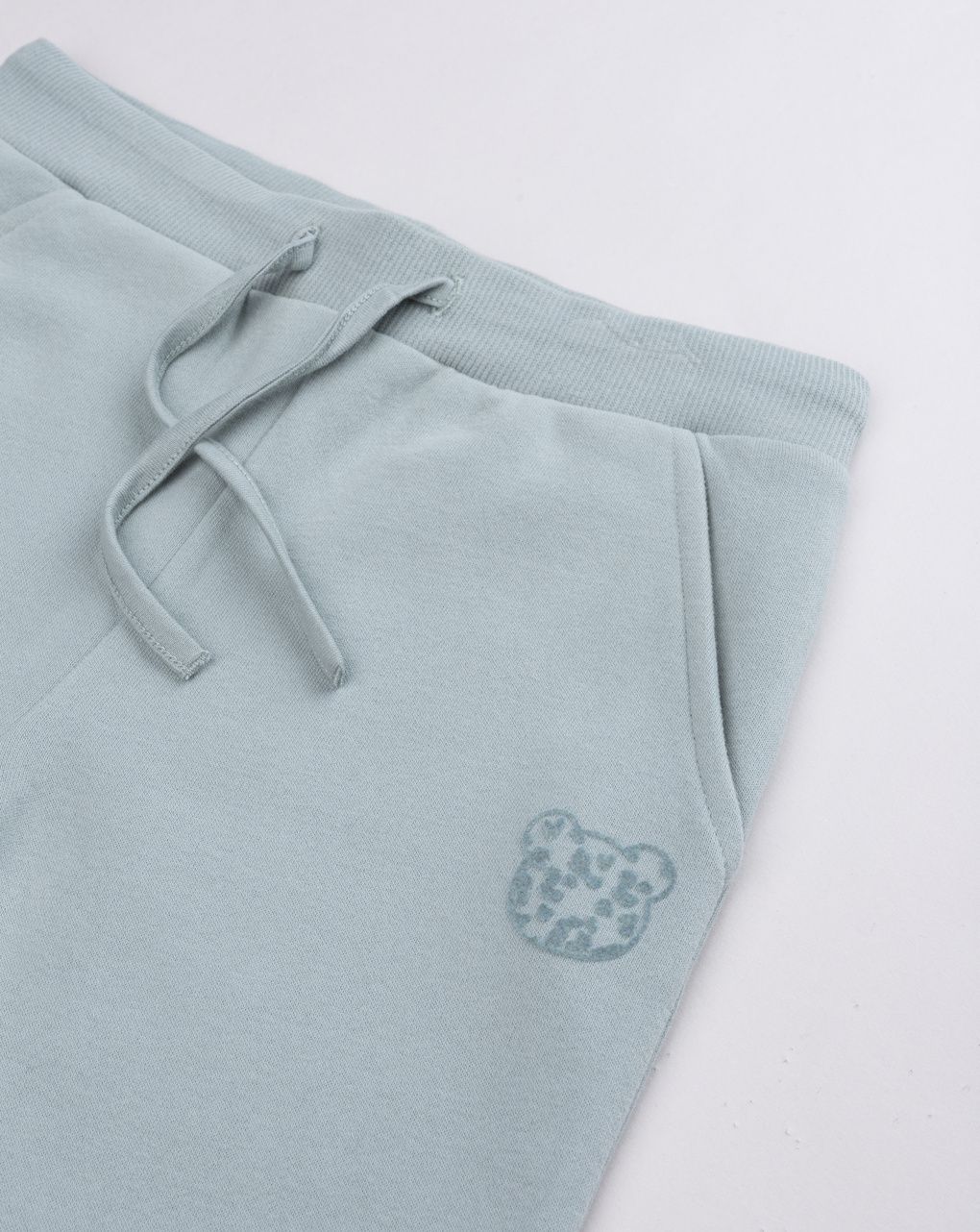 Pantalone in felpa bambina verde stampa orso