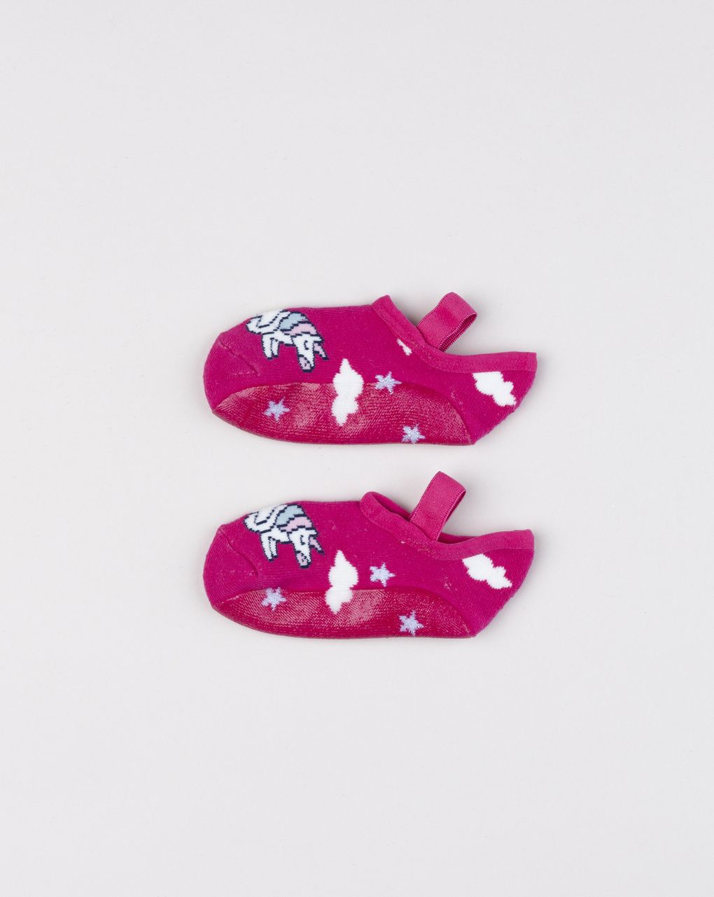 Calze ballerine antiscivolo bimba unicorni fucsia