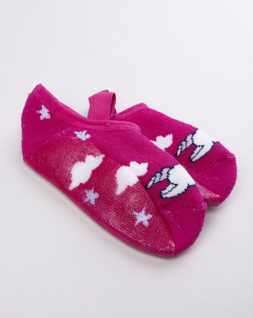 Calze ballerine antiscivolo bimba unicorni fucsia