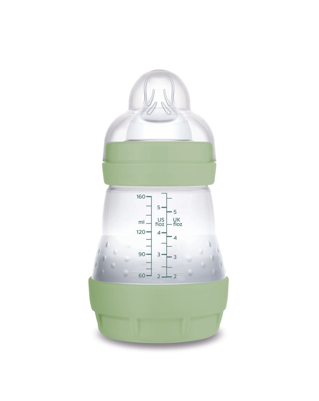 Mam biberon easy start 160 ml, biberon anticolica per allattamento misto che riduce le bolle d'aria e il rischio di coliche, verde