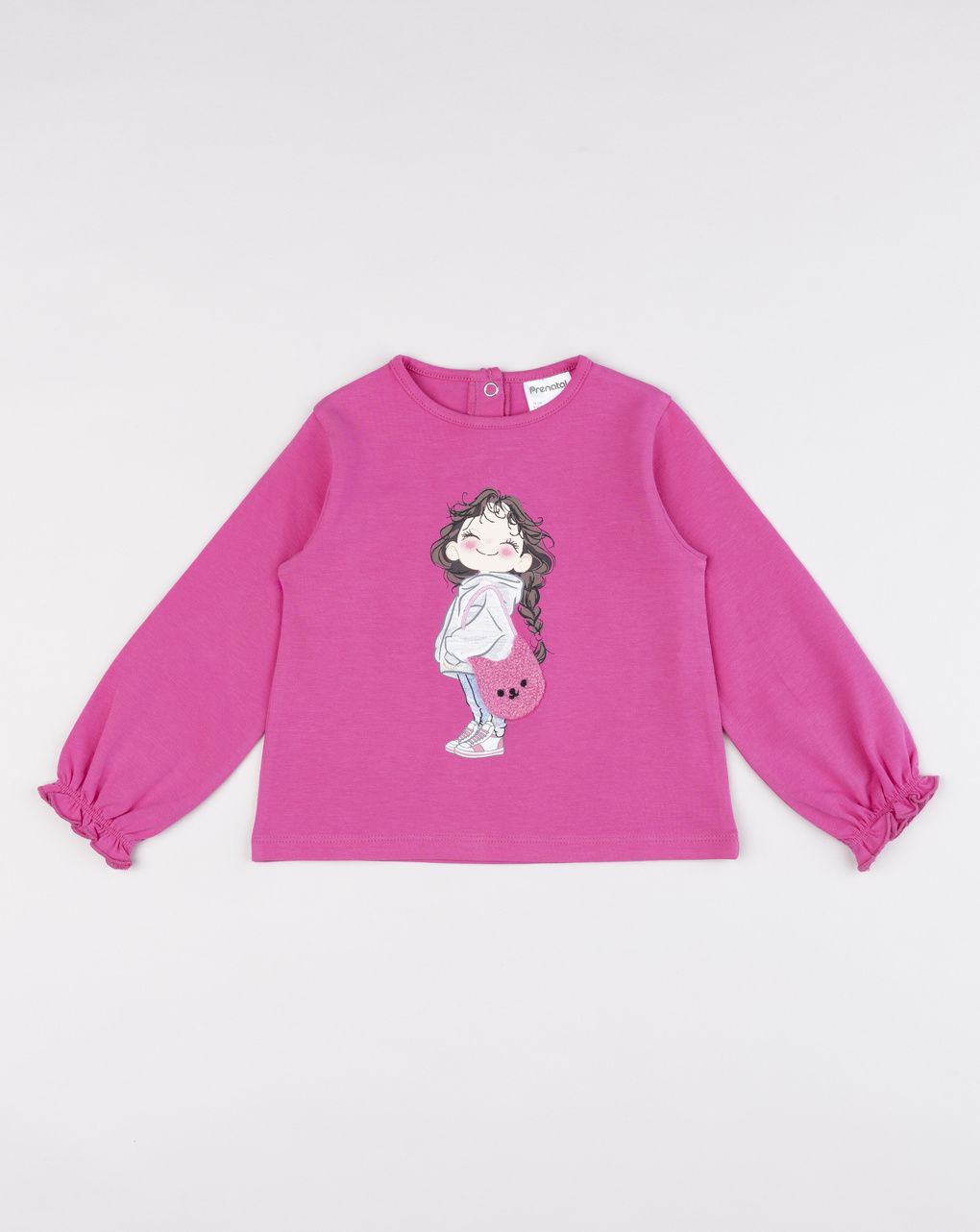 T-shirt bimba fuxia stampata