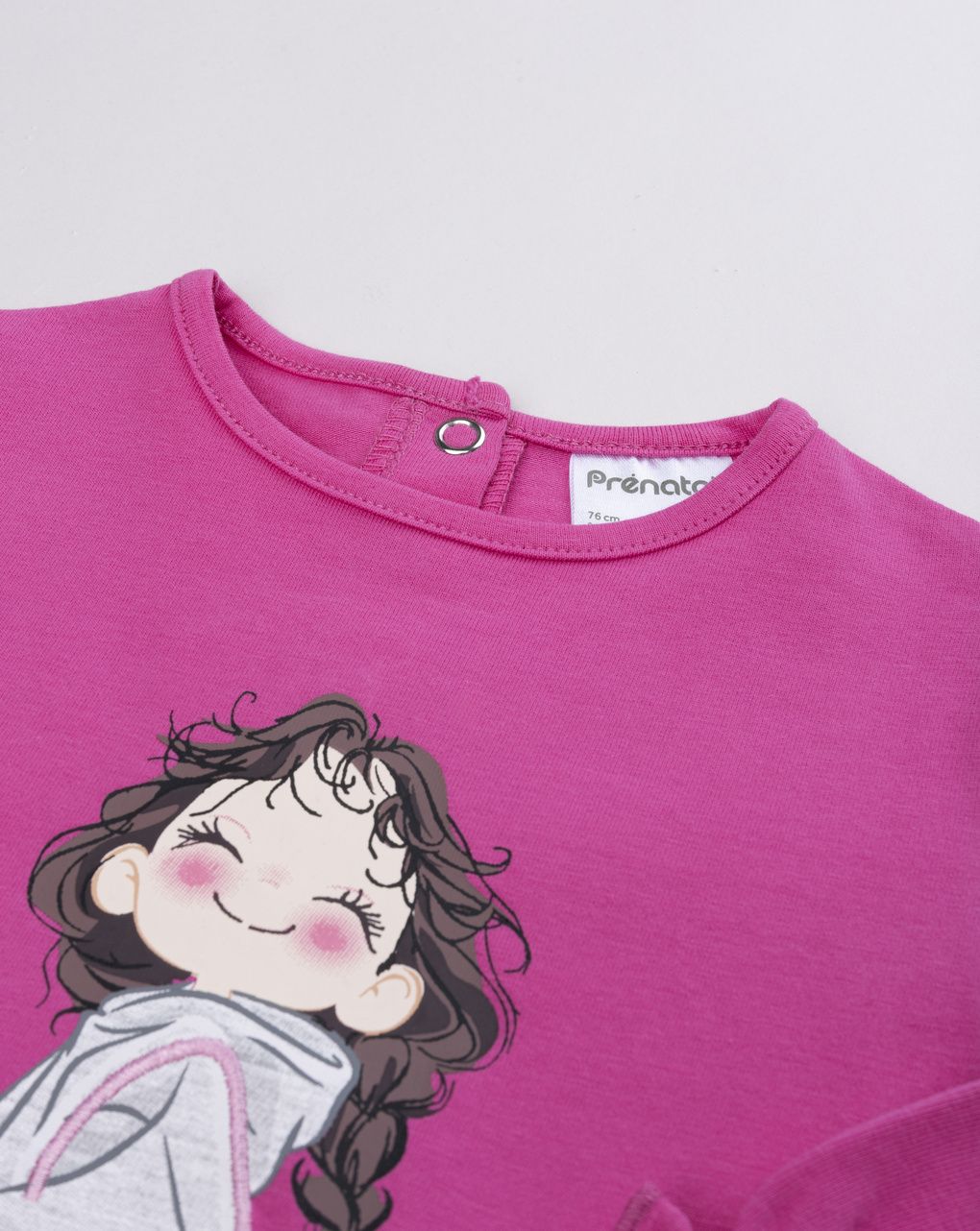 T-shirt bimba fuxia stampata