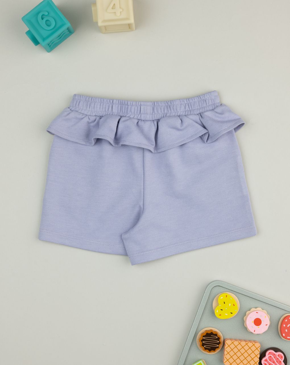 Shorts lilla bambina con rouches