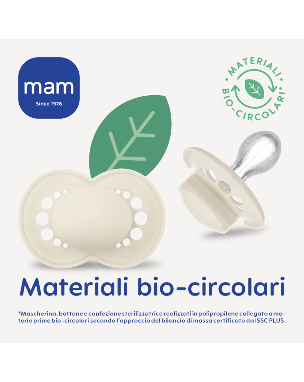 Mam comfort succhietto 0-3 mesi (set da 2), ciuccio mam 0-3 mesi in 100% silicone con design unico, neutro/verde