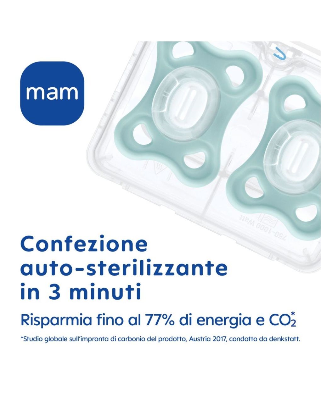 Mam comfort succhietto 3-12 mesi (set da 2), ciuccio mam 3-12 mesi in 100% silicone con design unico, rosa/neutro