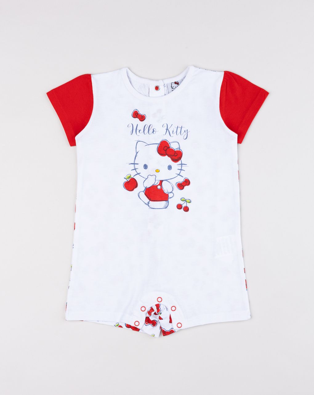 Pigiamone bimba hello kitty "cherry" bianco/rosso