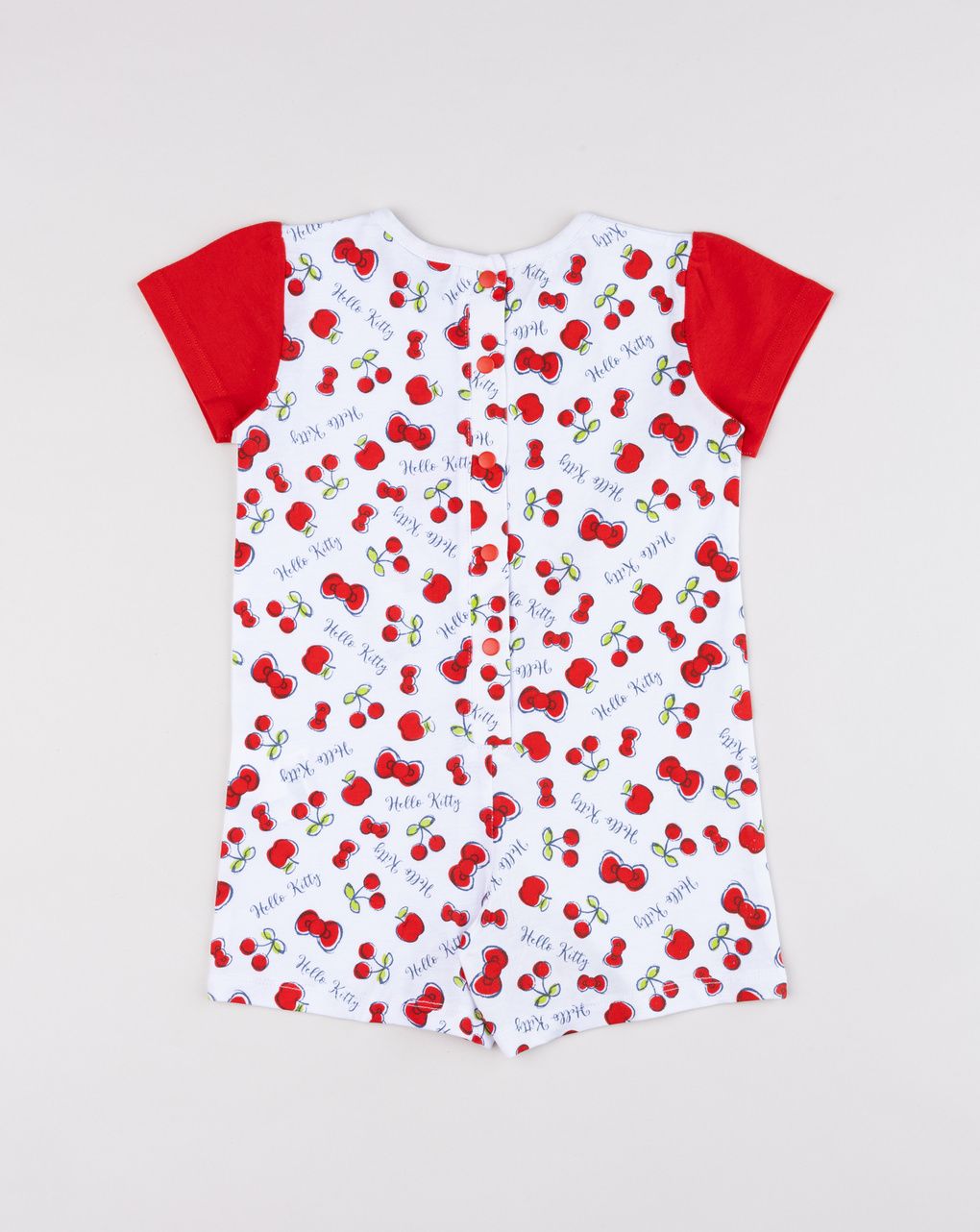 Pigiamone bimba hello kitty "cherry" bianco/rosso