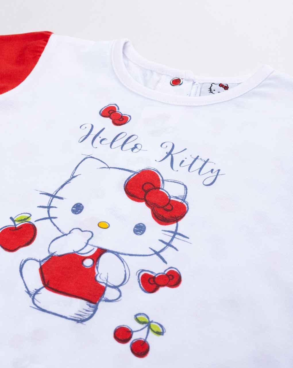 Pigiamone bimba hello kitty "cherry" bianco/rosso