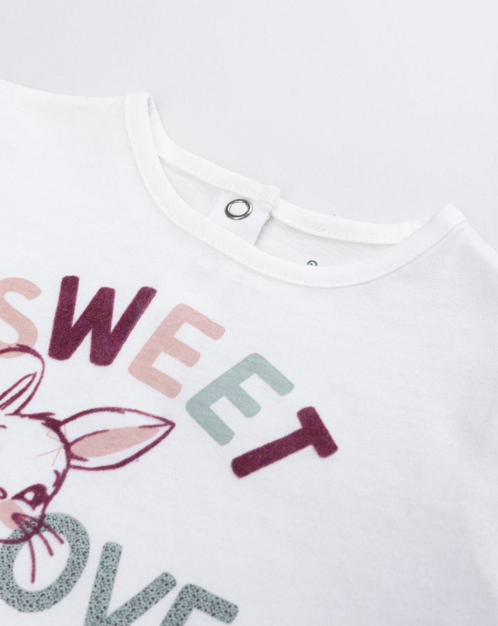 T-shirt a maniche lunghe bianco da bimba "sweet love"
