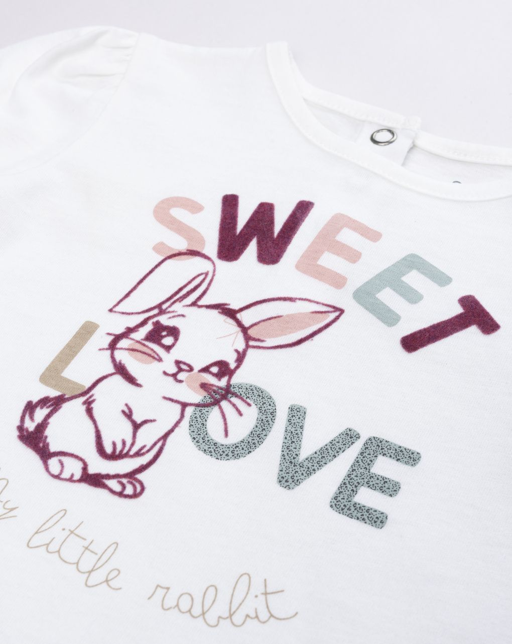 T-shirt a maniche lunghe bianco da bimba "sweet love"