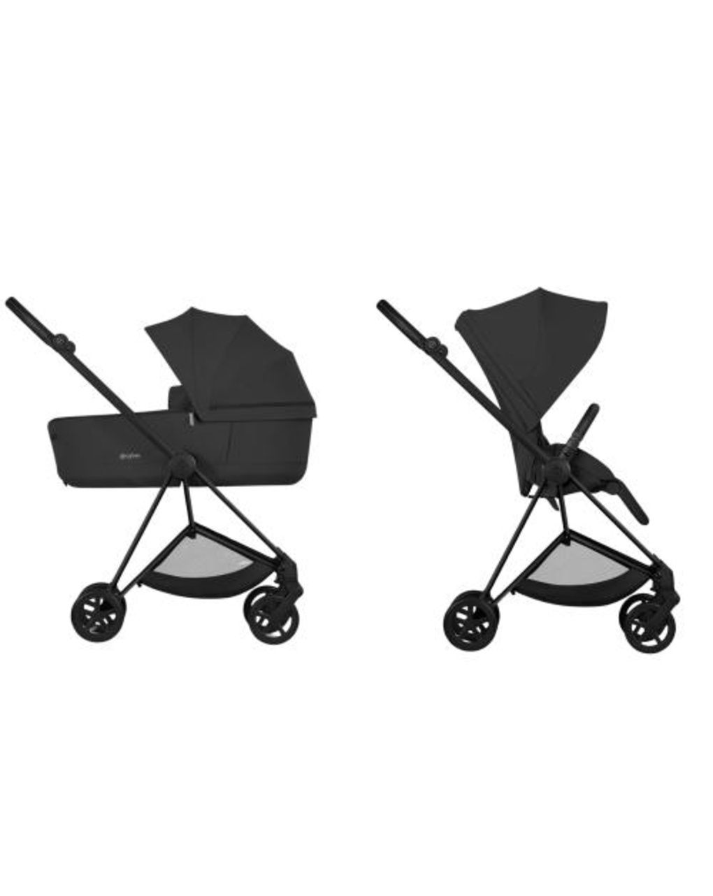 Duo mios comfort matt black incl. lux carry cot fold sepia black - cybex platinum