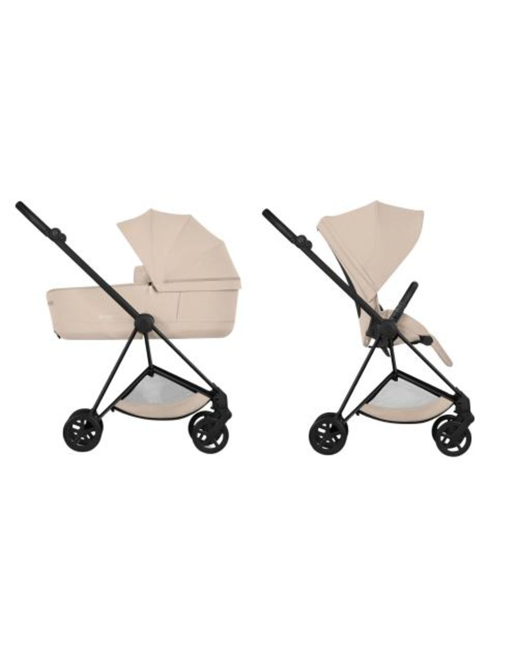 Duo mios comfort matt black incl. lux carry cot fold cozy beige - cybex platinum