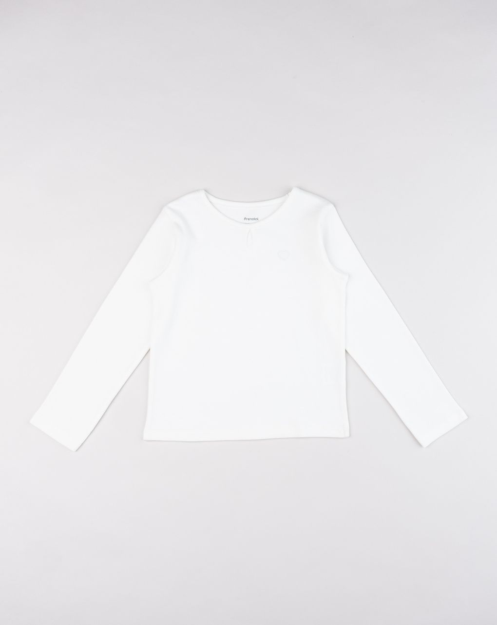 T-shirt a maniche lunghe da bambina bianco basic