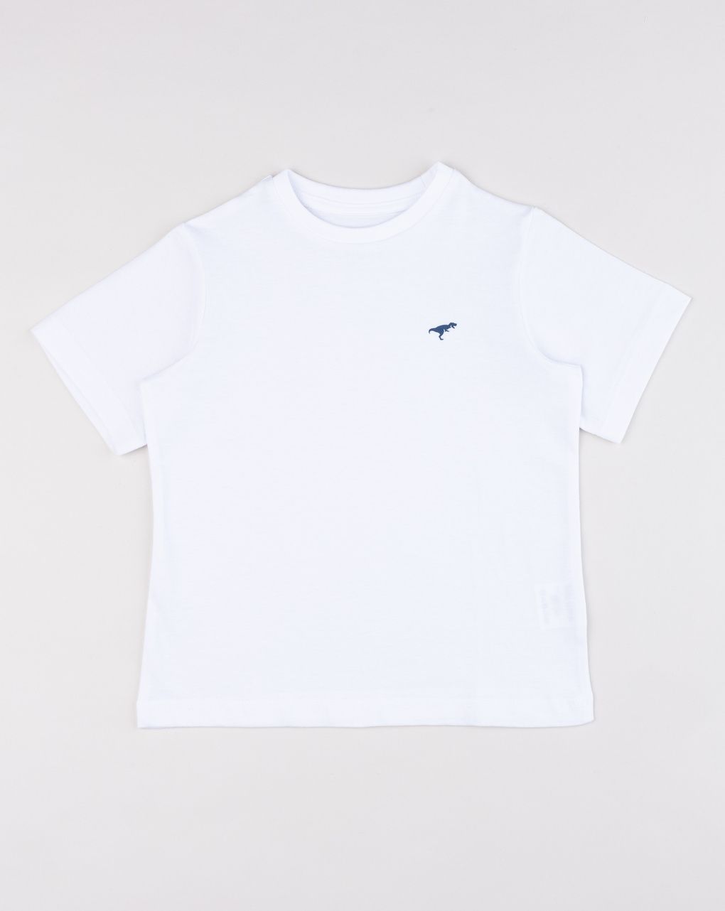 T-shirt bambino bianca basic con stampa dinosauro