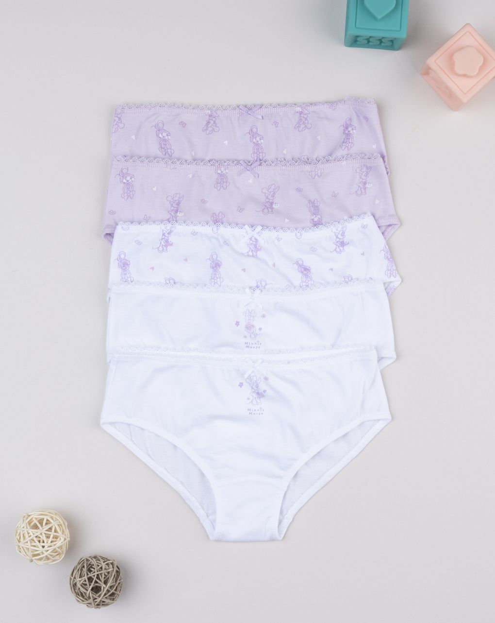 Pack 5 slip bambina minnie