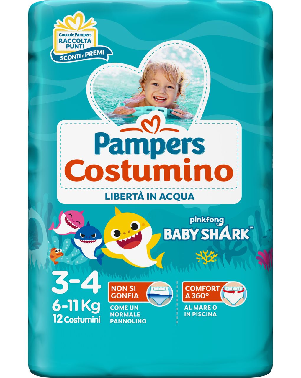 Pampers costumino 3/4 x12 pezzi