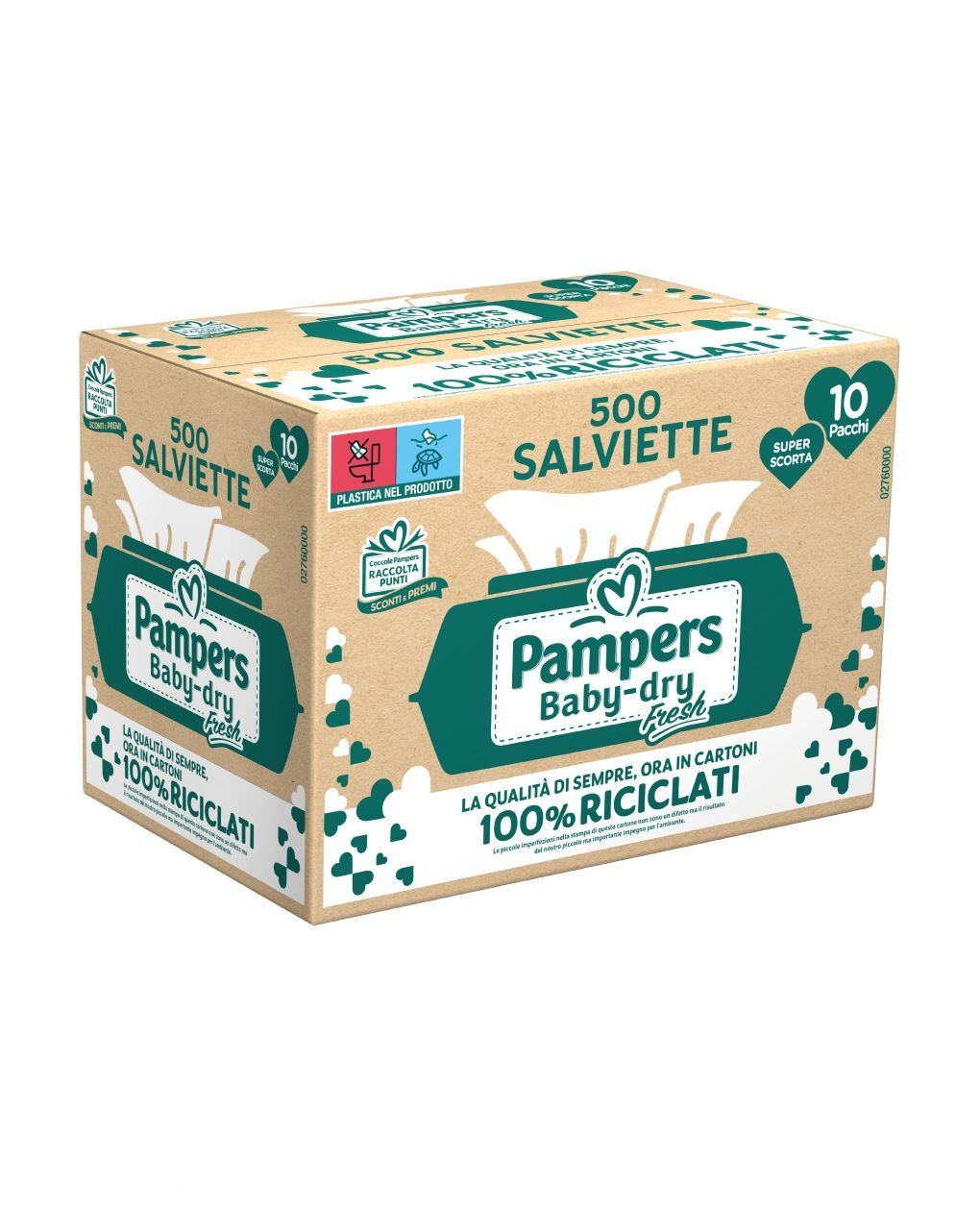 Salviette baby dry 500 pz - pampers