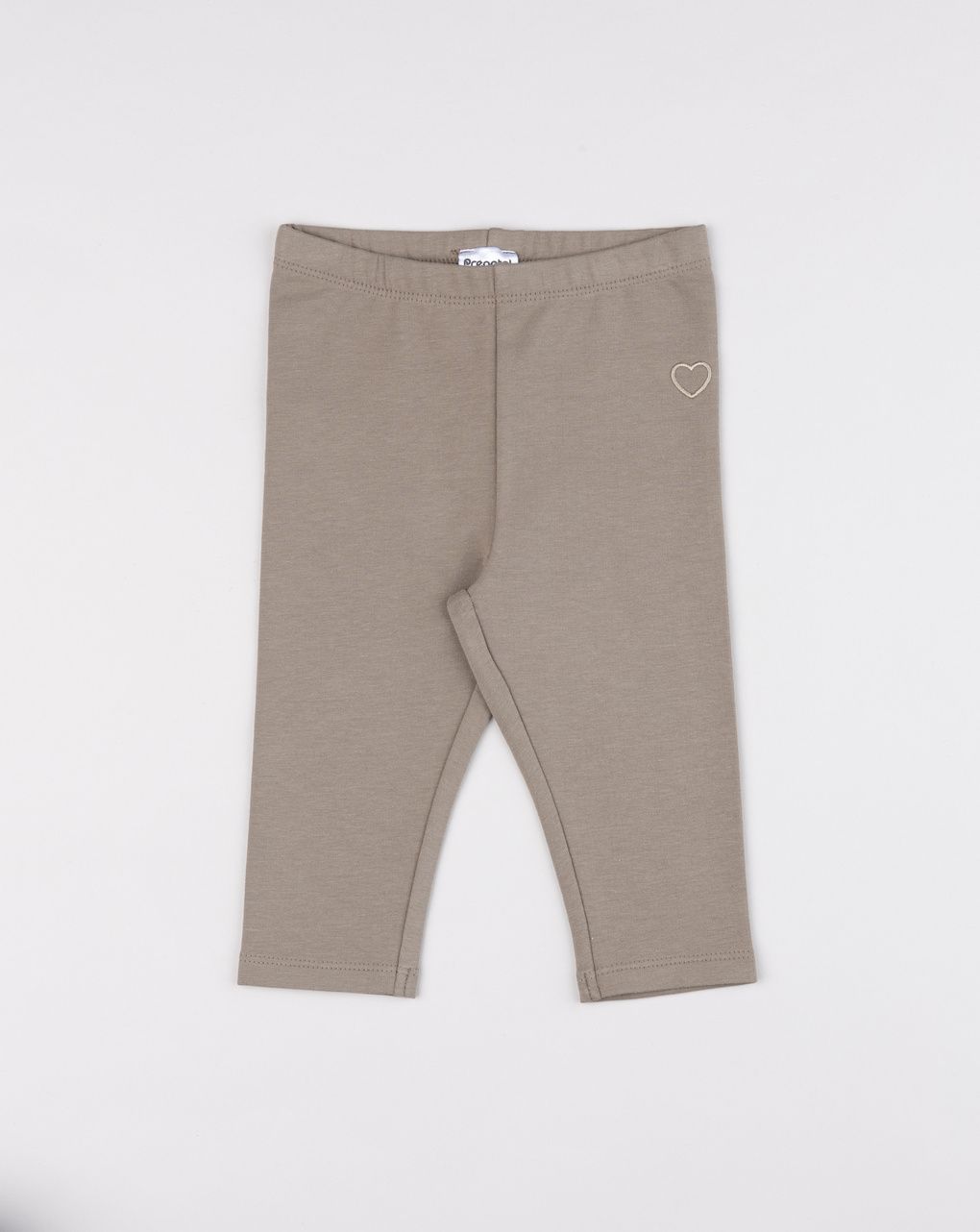 Legging bimba marroni ricamo cuore