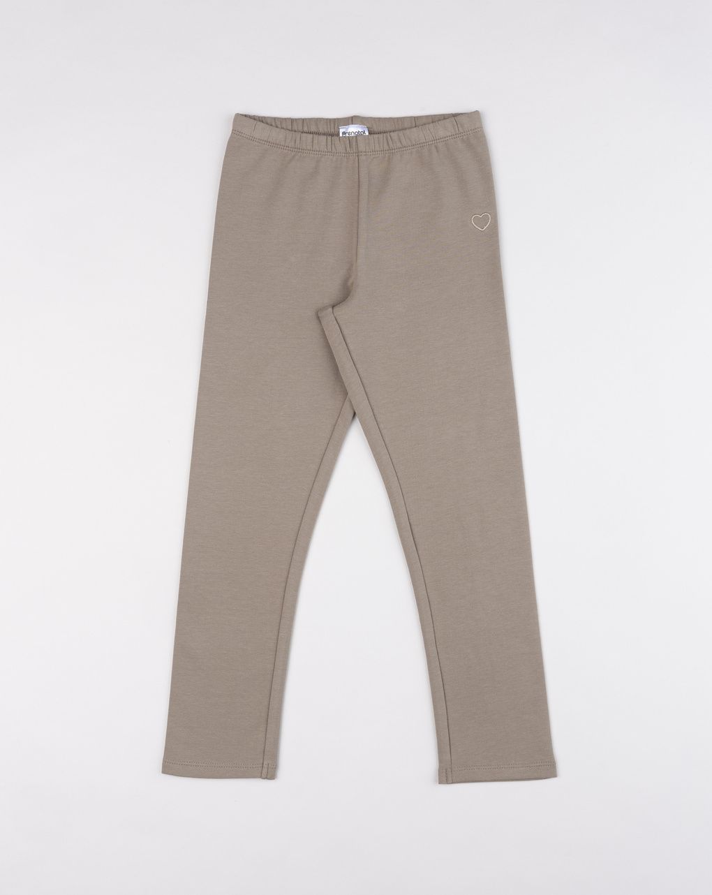 Legging bambina marrone ricamo cuore