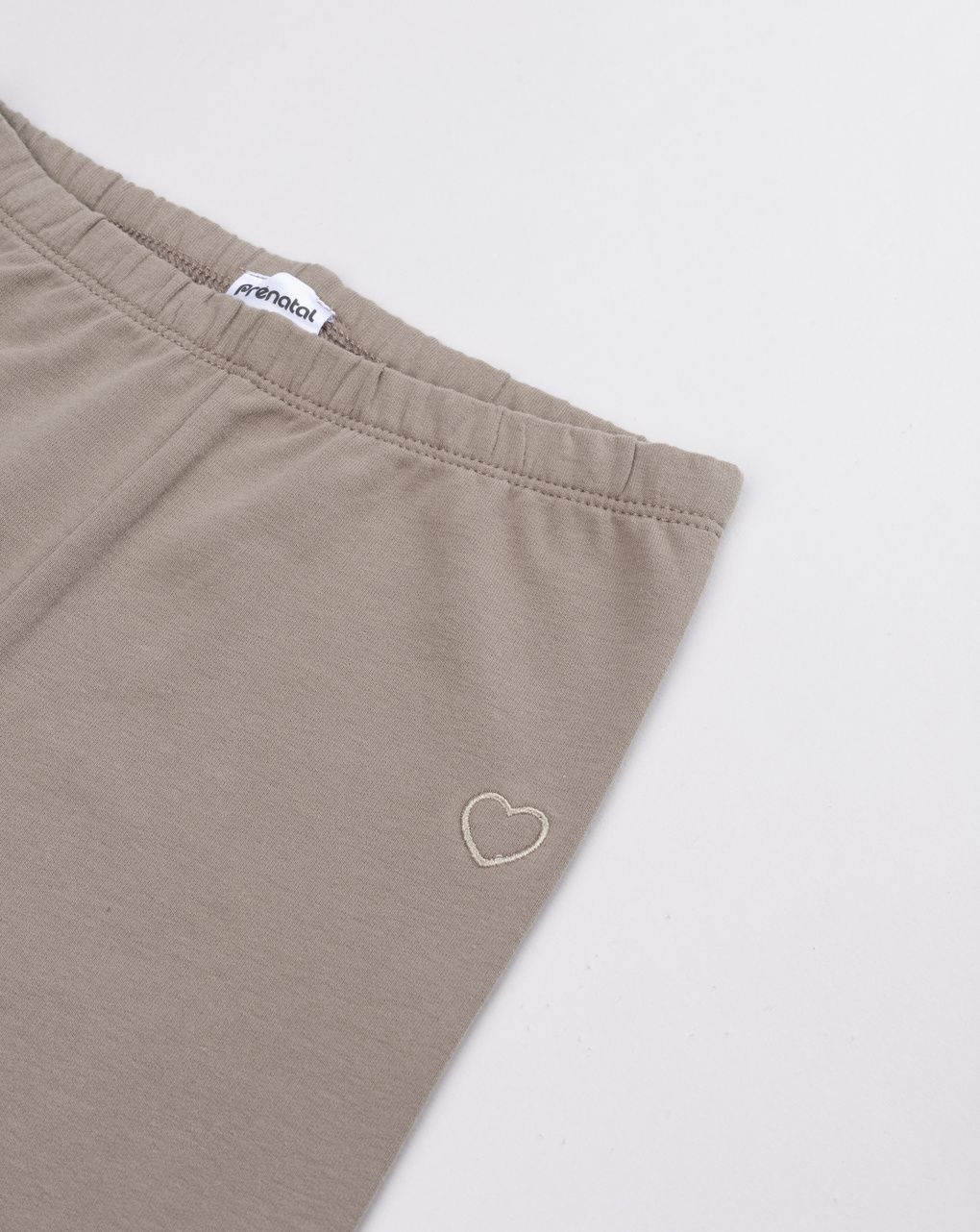 Legging bambina marrone ricamo cuore