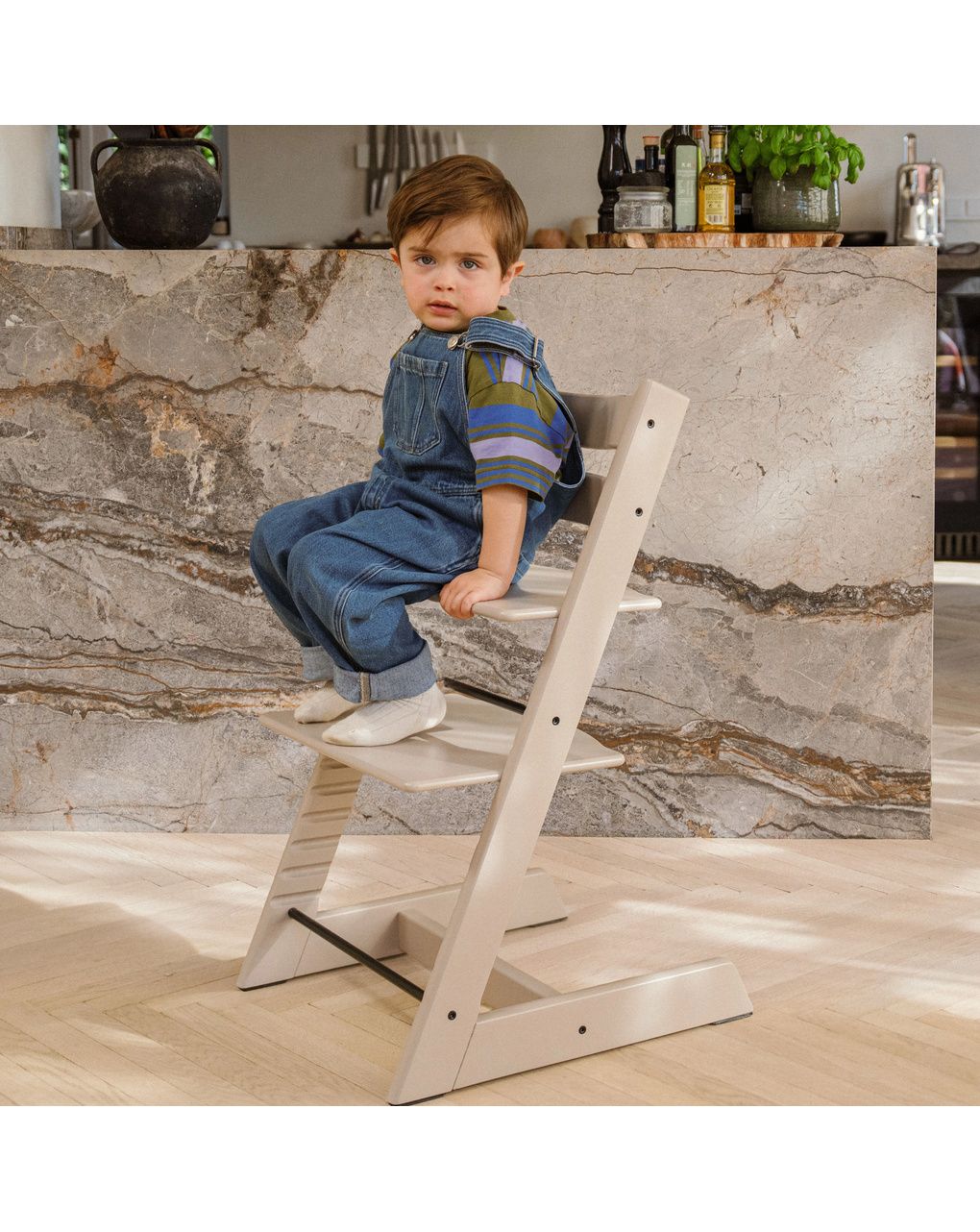 Sedia tripp trapp®  faggio - prodotto personalizzabile - cashmere grey - stokke®