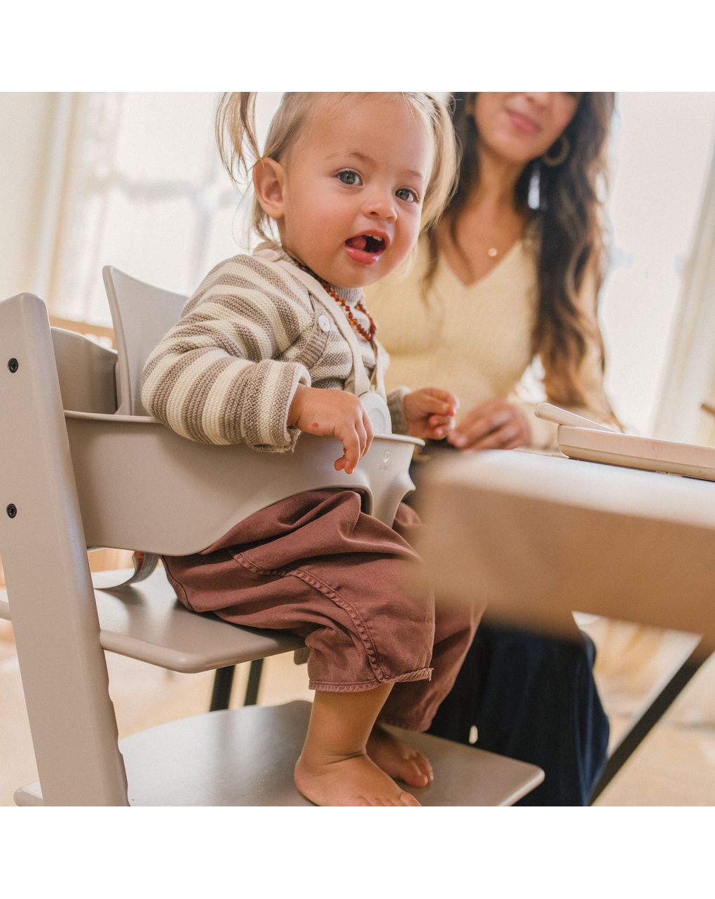 Sedia tripp trapp®  faggio - prodotto personalizzabile - cashmere grey - stokke®