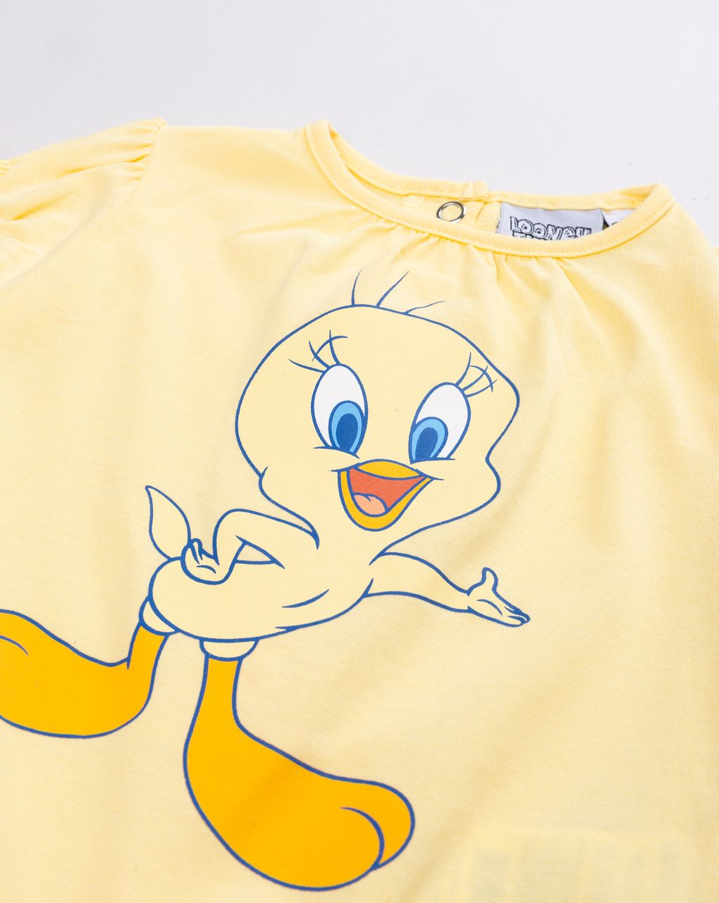 Pagliaccetto bimba tweety "happy" giallo pastello