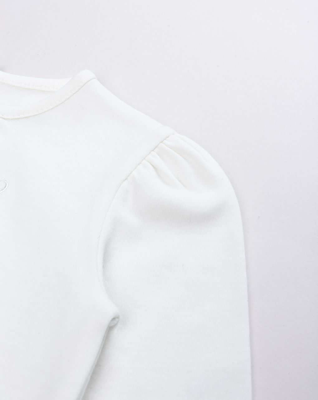 Maglia maniche lunghe bianca bimba ricamo cuore