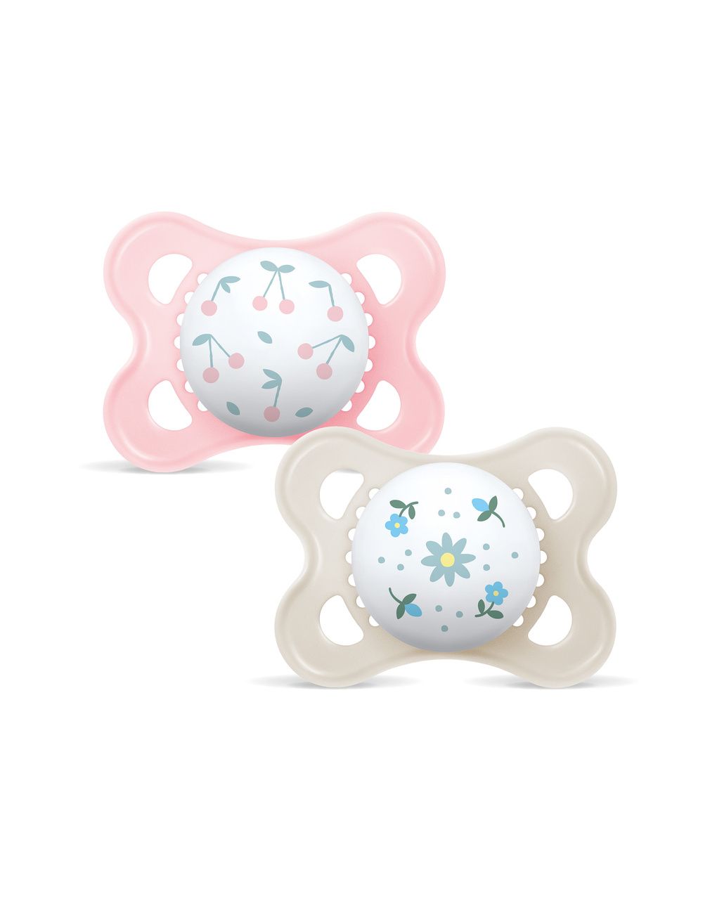 Mam original succhietto 2-6 mesi (set da 2), ciuccio mam 2-6 mesi con tettarella ortodontica in caucciù, rosa/neutro