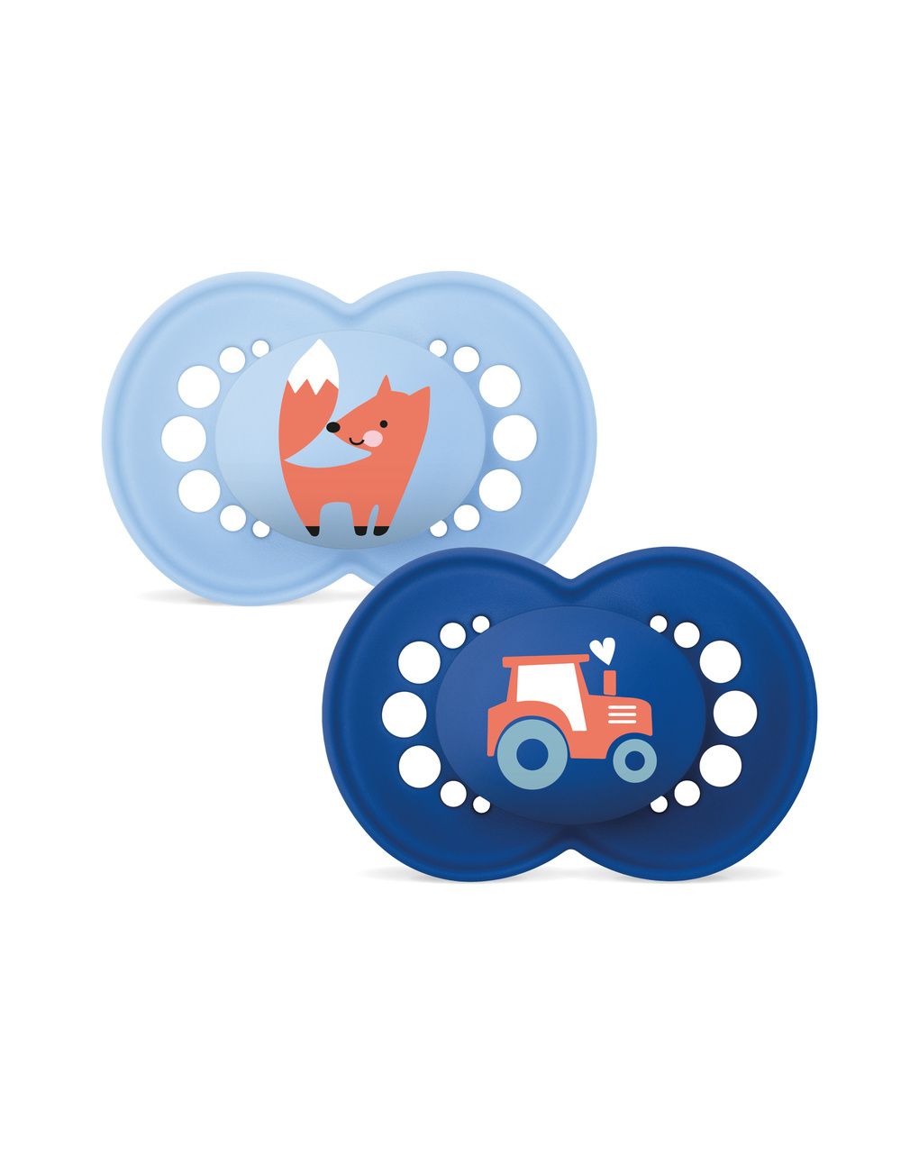 Mam original succhietto 16+ mesi (set da 2), ciuccio mam 16 36 mesi silicone con tettarella ortodontica, azzurro/blu