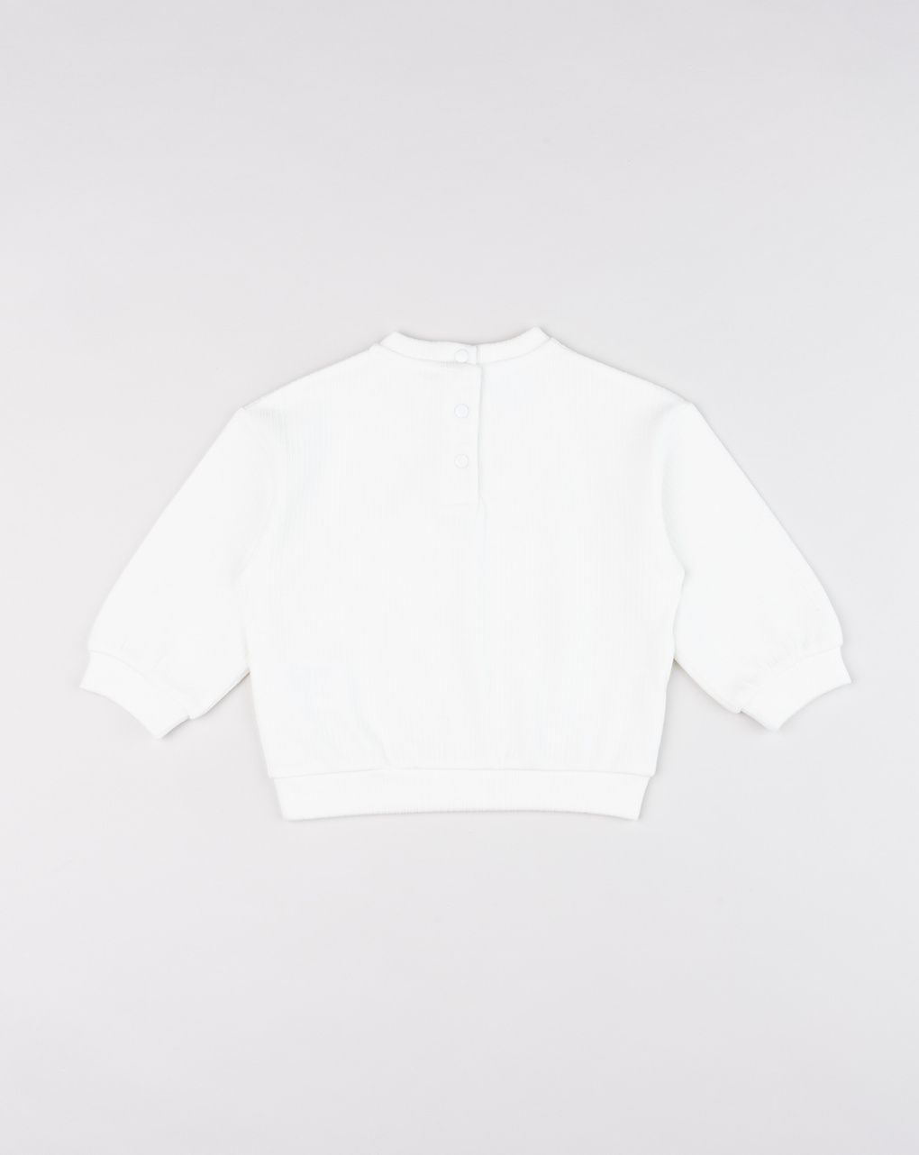 Felpa leggera bimba bianca patch fiore