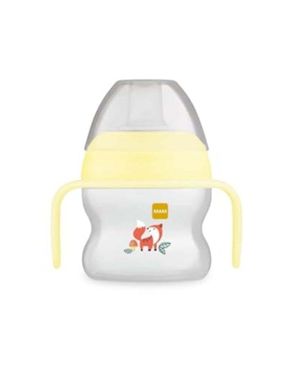 Mam starter cup tazza bambini 150 ml, biberon acqua e latte per neonati 4+ mesi con morbido beccuccio anti-goccia, neutro