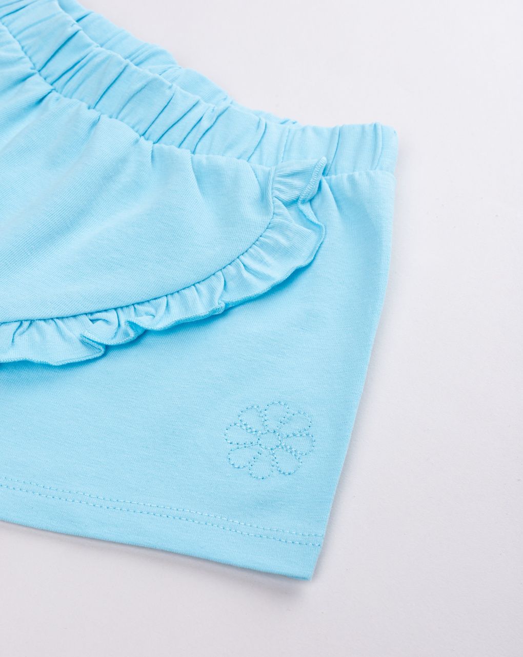 Gonna-pantalone azzurra bimba (skort) con volant