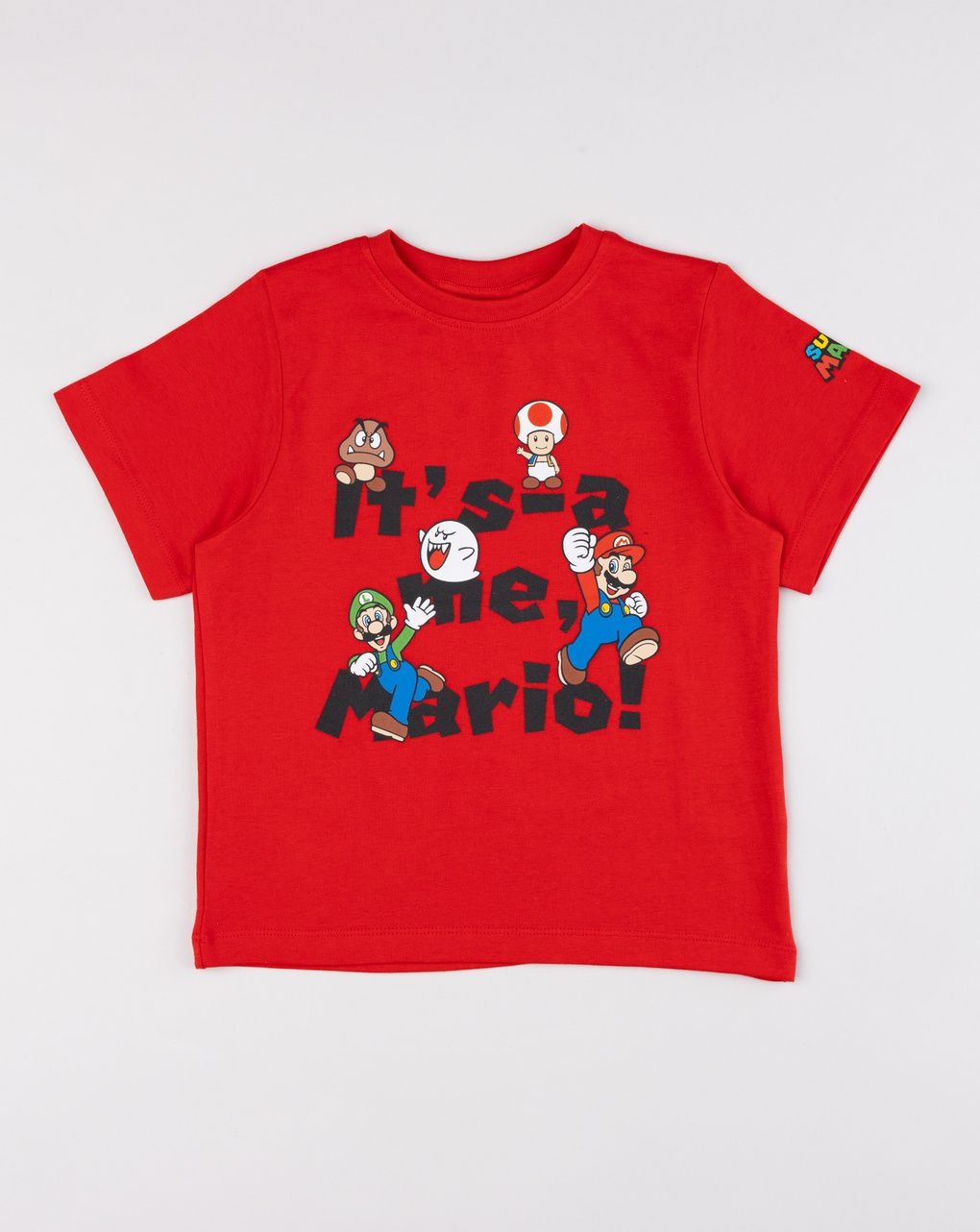 T-shirt rossa bambino super mario "it's-a me, mario!"